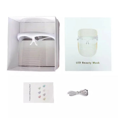 7 Color LED Face Mask Light Therapy: Red Light Therapy Mask for Face with Red Light Therapy, Ideal for At-Home Skincare, Facial Treatment & Mask Enhancement