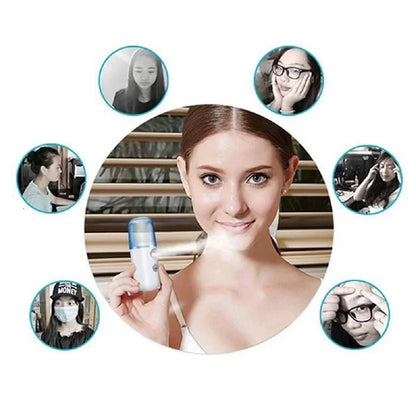 USB Facial Mist Sprayer Humidifier Rechargeable Vaporizer Facial Steamer Moisturizing Beauty Instrument Facial Skin Care Tool