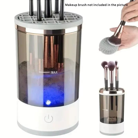 3 in 1 Portable Automatic Electric Makeup Brush Cleaner for Women Eye Shadow Brush Holder Stand Tool and Dryer Beauty Makeup