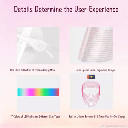 7 Color LED Face Mask Light Therapy: Red Light Therapy Mask for Face with Red Light Therapy, Ideal for At-Home Skincare, Facial Treatment & Mask Enhancement
